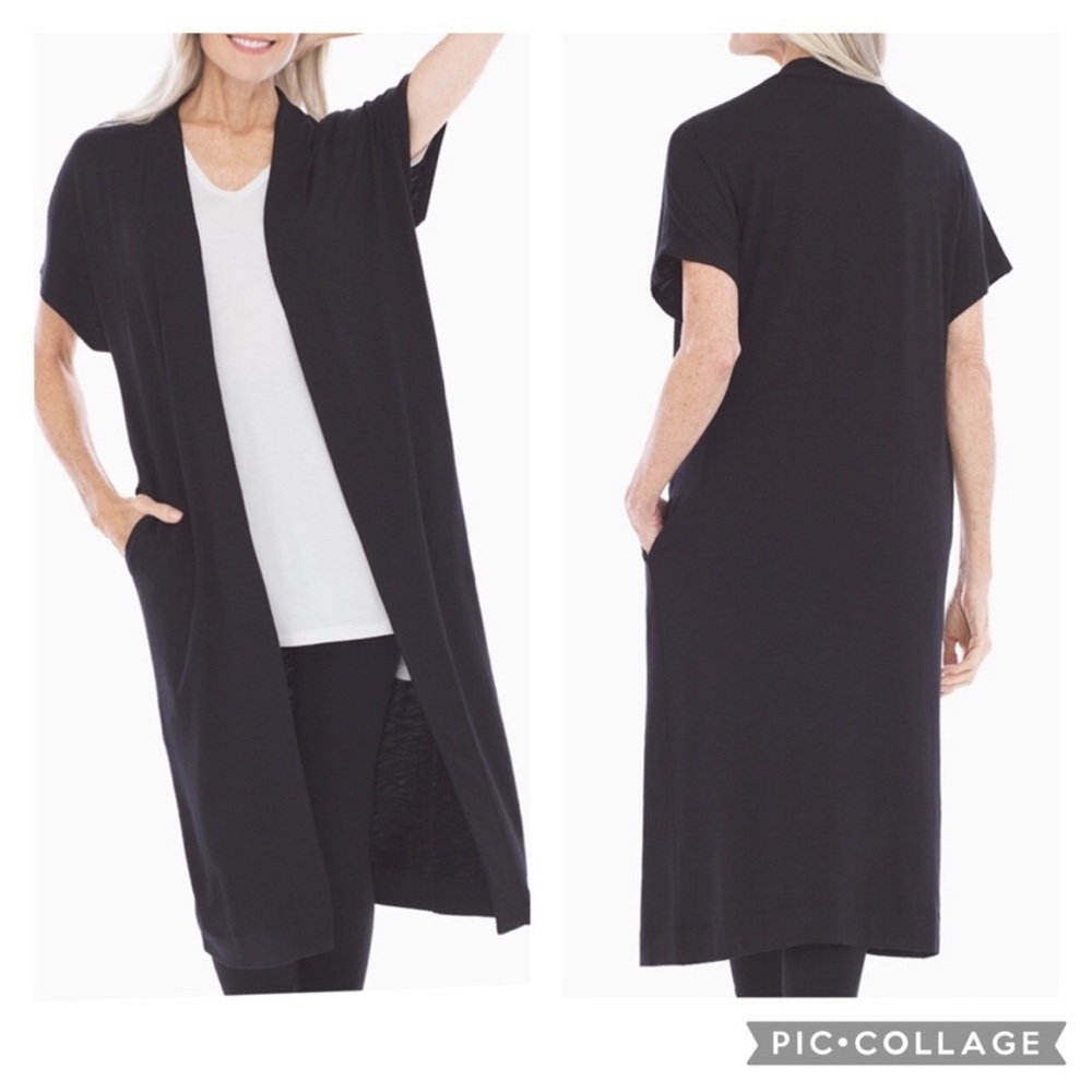 Soma Black Open-Front Long Cardigan